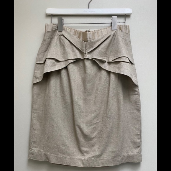 Anthropologie Dresses & Skirts - Anthropologie Girls from Savoy Tan Linen Skirt